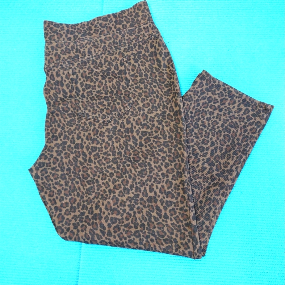 FADED GLORY WOMEN'S LEOPARD ANIMAL PRINT PANTS JEGGING 3X